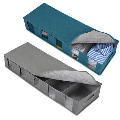 Large Under Bed Storage Boxes Thick Breathable Underbed Clothes Storage Bags~dy