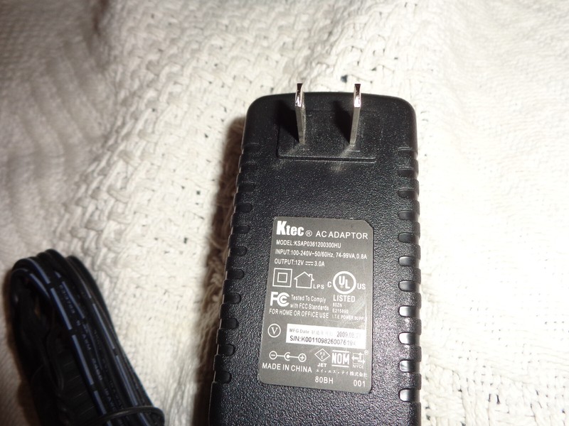 Ktec ac adapter model kasp0361200300hu untested
