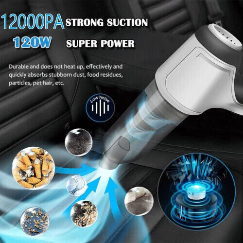 4 in 1 Upgrade Car Vacuum Cleaner Air Blower Wireless Handheld Rechargeable Mini - Picture 3 of 14