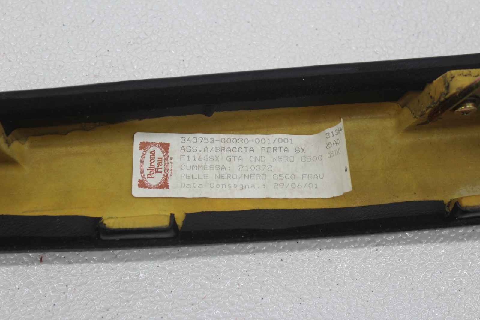 99-01 FERRARI 456 M LEFT DRIVER DOOR PANEL ARMREST
