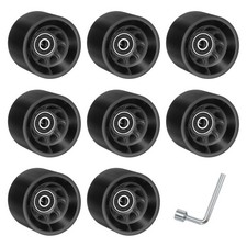 8 Pack 58mm x 39mm 92A Quad Roller Skate Wheels with Bearings, Black Gray