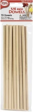 6 Pack - Pepperell Crafts Dowels 15/Pkg-0.25"X8" - PWP18
