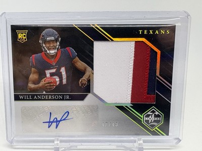 2023 Panini Limited Will Anderson Jr. Patch Auto RPA /49 (D549) | eBay