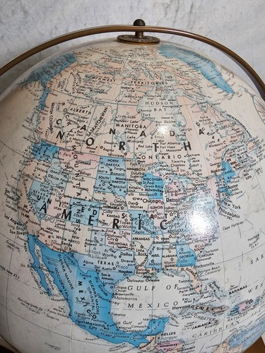 Vintage Replogle 16" World Classic Serie Globus mit Messing & Holzsockel 38" hoch - Bild 4 von 12