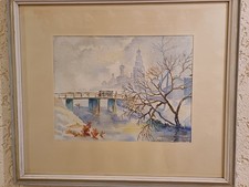 Altes Aquarellgemälde signiert.