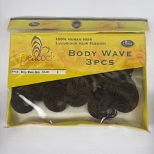 Peacock Body Wave 100% Human Hair Color 4 Dark Brown 3 Pc