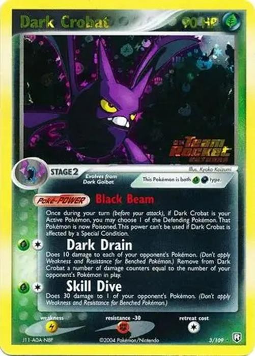 Dark Crobat - 3/109 - Pokemon Ex Team Rocket Returns Reverse Holo MP