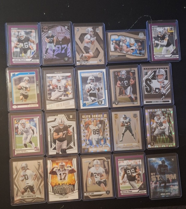 Las Vegas Raiders 20 Card Lot w/ Bo Jackson, Crosby, Mayer, Bowers, etc+ Rookies