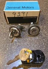 2 Door Lock Cylinder Set Chevrolet Corvette 1963-1966 with Tire Lock Original