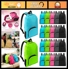 20 Pcs 17" Lightweight Foldable Backpacks in Bulk, Basic Book Bags for Travel 