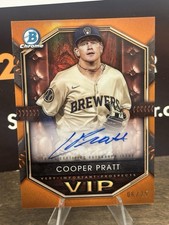 2025 Bowman Chrome Cooper Pratt /25 * Orange VIP * Auto Brewers RC 06/25 SSP
