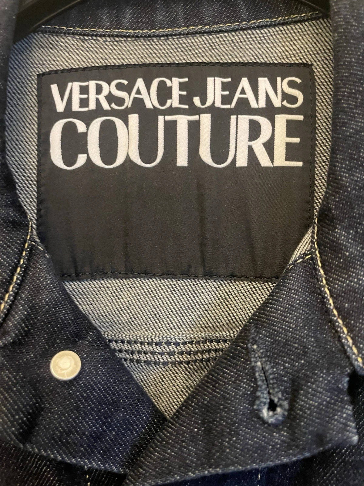 VERSACE JEANS COUTURE DARK BLUE RUGGED DENIM JACKET GOLD BUTTONS NEW MED 50 MEN - product detail image 6