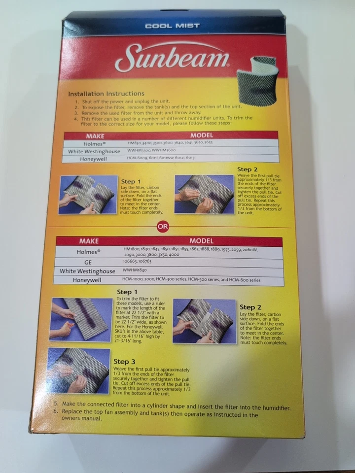 NEW In Box Sunbeam Holmes SFU003 Coolmist Humidifier Universal Filter, 1 Filter - Image 4 of 4