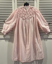Vintage Saybury Nightgown Large White/pink Fancy Detailed Trim Cottagecore