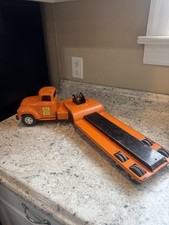 Vintage Tonka State Hi-Way Dept Truck And Lowboy Trailer 1958