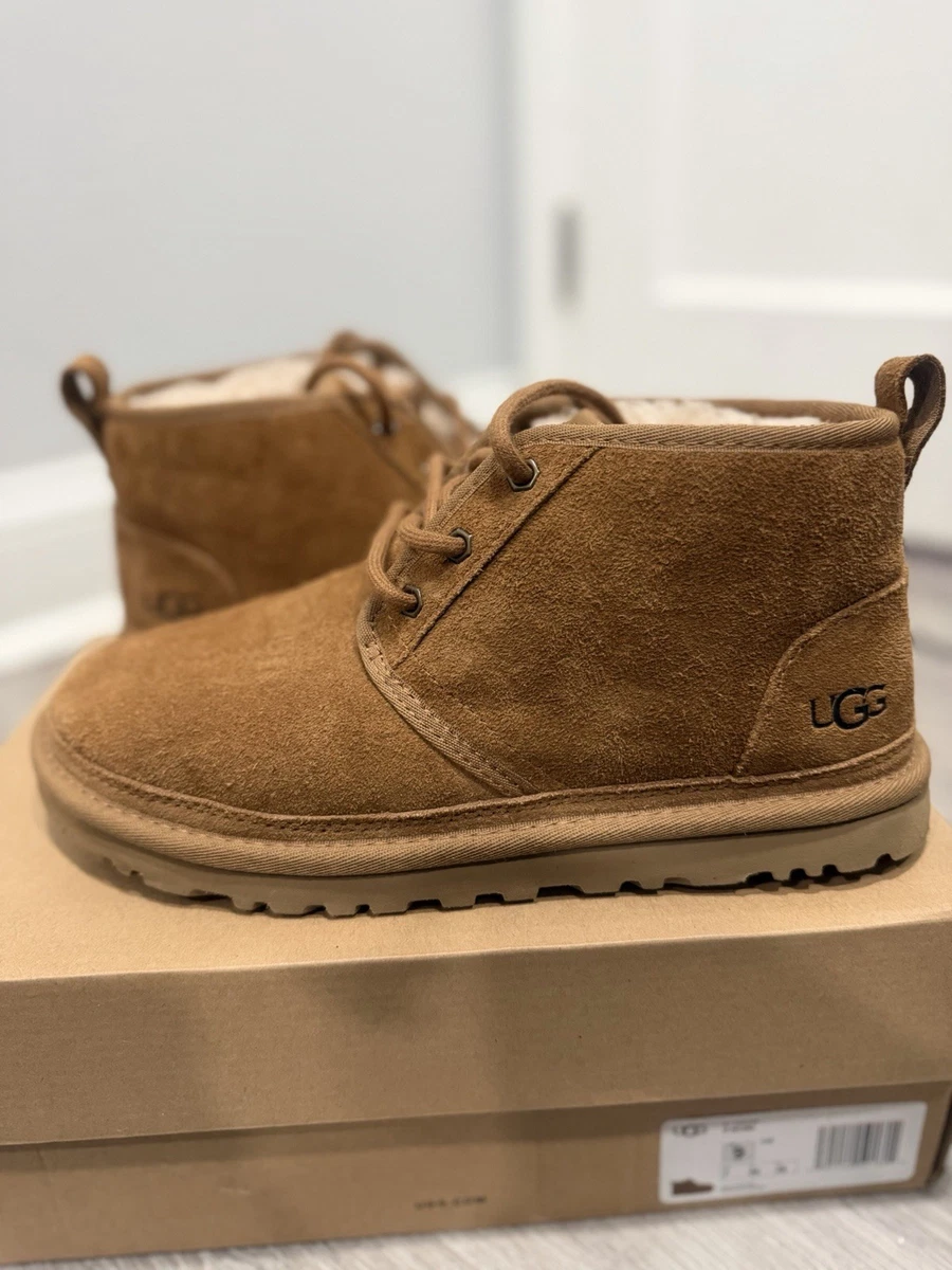 Size 12 UGG Men\'s Brown Suede Sheepskin Lined Lace-Up Chukka Ankle Boots UGG Brown Lace Up Boots for Men for Sale | Shop New & Used  main image 3