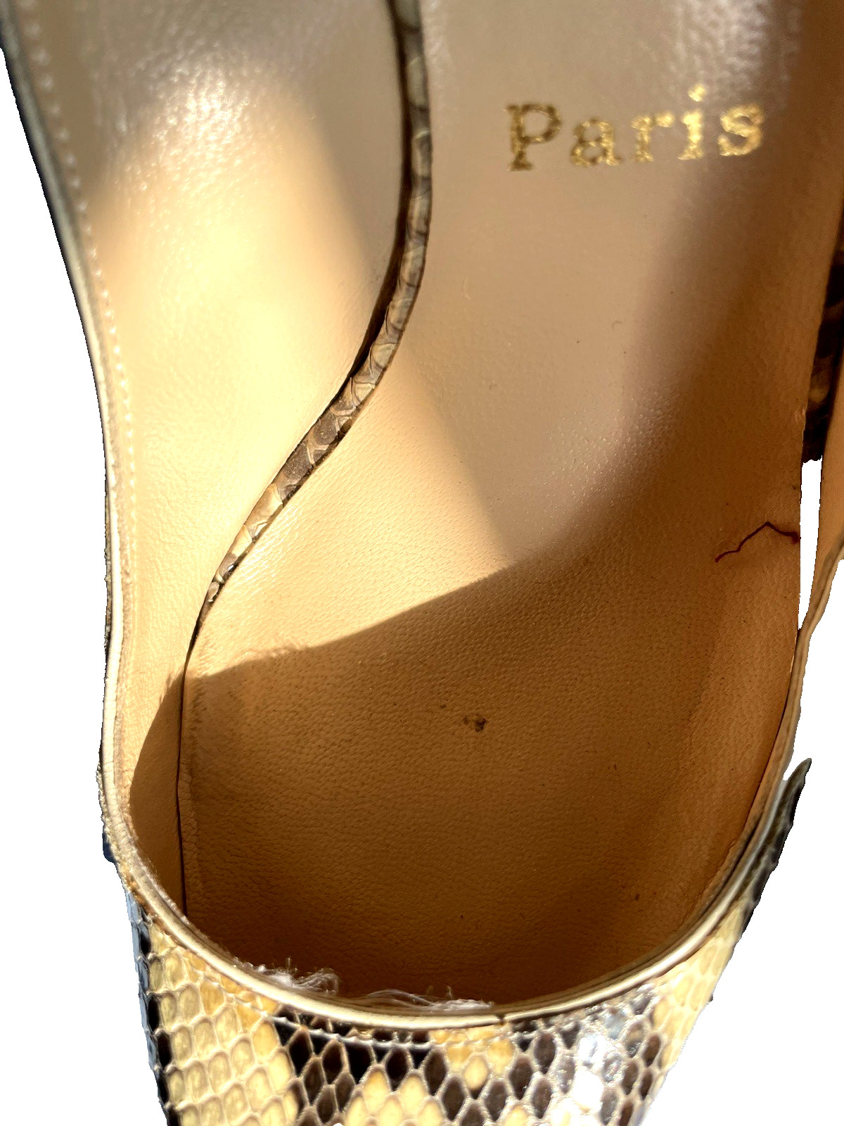 LOUIS VUITTON PARIS  PYTHON SLING BACK PLATFORM H… - image 14