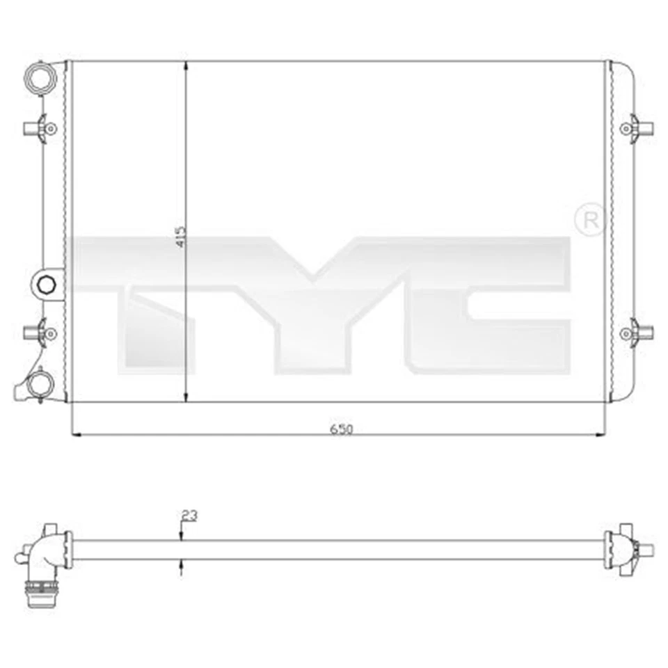 TYC Radiateur Refroidissement Moteur Convient pour Audi A3 Tt Seat Octavia - Photo 1/1