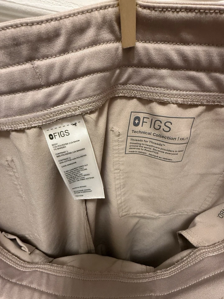 Pantalones Médicos Figs Zamora Para Mujer Arenisca XXL Alto Foto 4 de 4