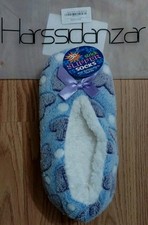RIBBON BOW FLEXIBILITY WOMEN'S SLIPPERS PAIR OF 2, BLUE, 7.5-8.5, NEW 