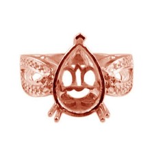 Semi Mount 15x10mm Pear Shape Faceted Cut Birthday Ring Sterling Silver