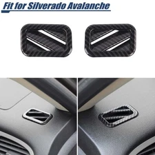 Carbon Fiber Dashboard AC Air Vent Cover Trim For Chevy Suburban Tahoe Avalanche