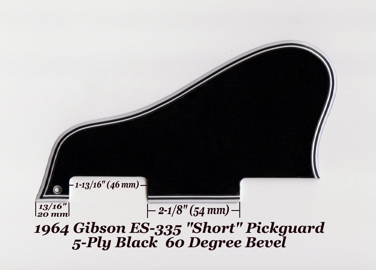 ES-335 SHORT 1964 AGED Pickguard 5-Ply Blk & Bracket made for