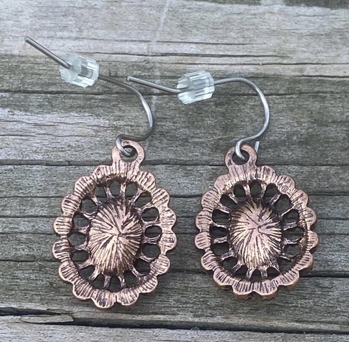 Willabee & Ward copper tone pink crystal Venice drop earrings - Picture 5 of 8