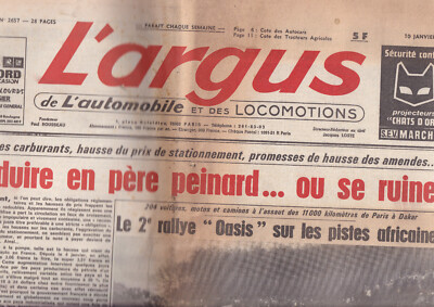 L'ARGUS N°2557 RENAULT & 80 ANS D'AUTOMOBILE / BERLIET PR 12 S / FIAT-MOBIL