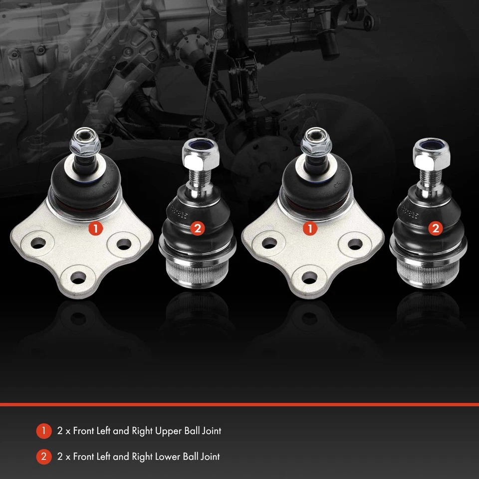 Kit de rótula superior e inferior delantera de 4 piezas para Mercedes-Benz R230 SL500 SL55 AMG Foto 3 de 4