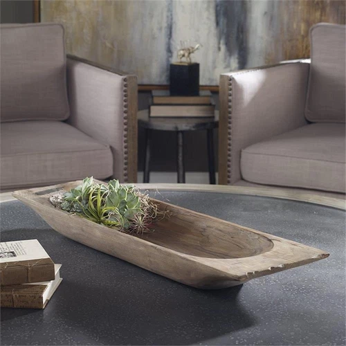 Uttermost Dough Coastal Reclaimed Wood and Iron Serving Tray in Brown - Picture 2 of 7