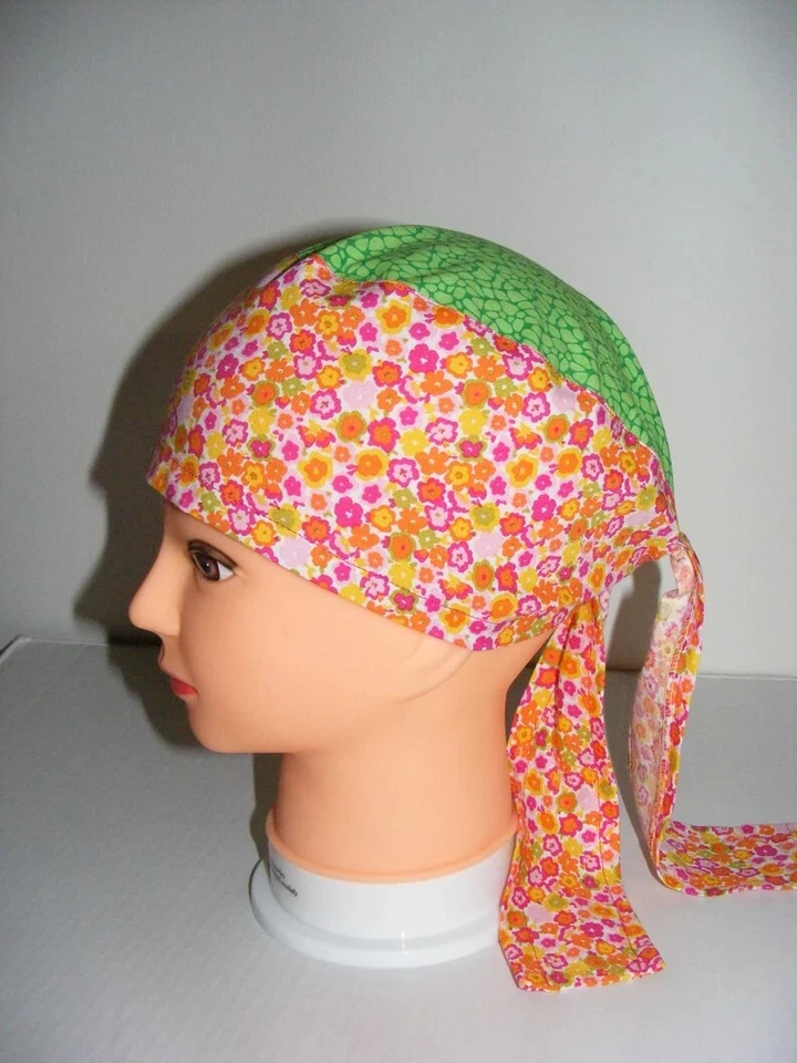 Scrub Surgical Cap Doctor Nurse Hospital Yellow/Pink/Green Handmade Ships Free - Image 4 of 4