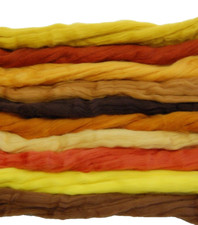 Brown Merino Wool Roving  Pack 10 Colours  - Needle Felting, Sinning & 3D Crafts