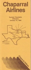 Chaparral Airlines timetable 1984/01/15