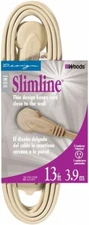 Slimline 16/3 Flat Plug Extension Cord, 8ft, Beige, 2255