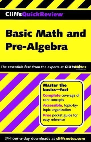 CliffsQuickReview Basic Math and Pre-Algebra by Bobrow Ph.D., Jerry, Acceptable