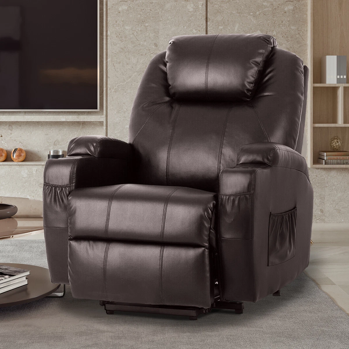 Electric Recliner Lift Chair Lounge Armchairs Luxury Leather Sofa Seat  Chairs