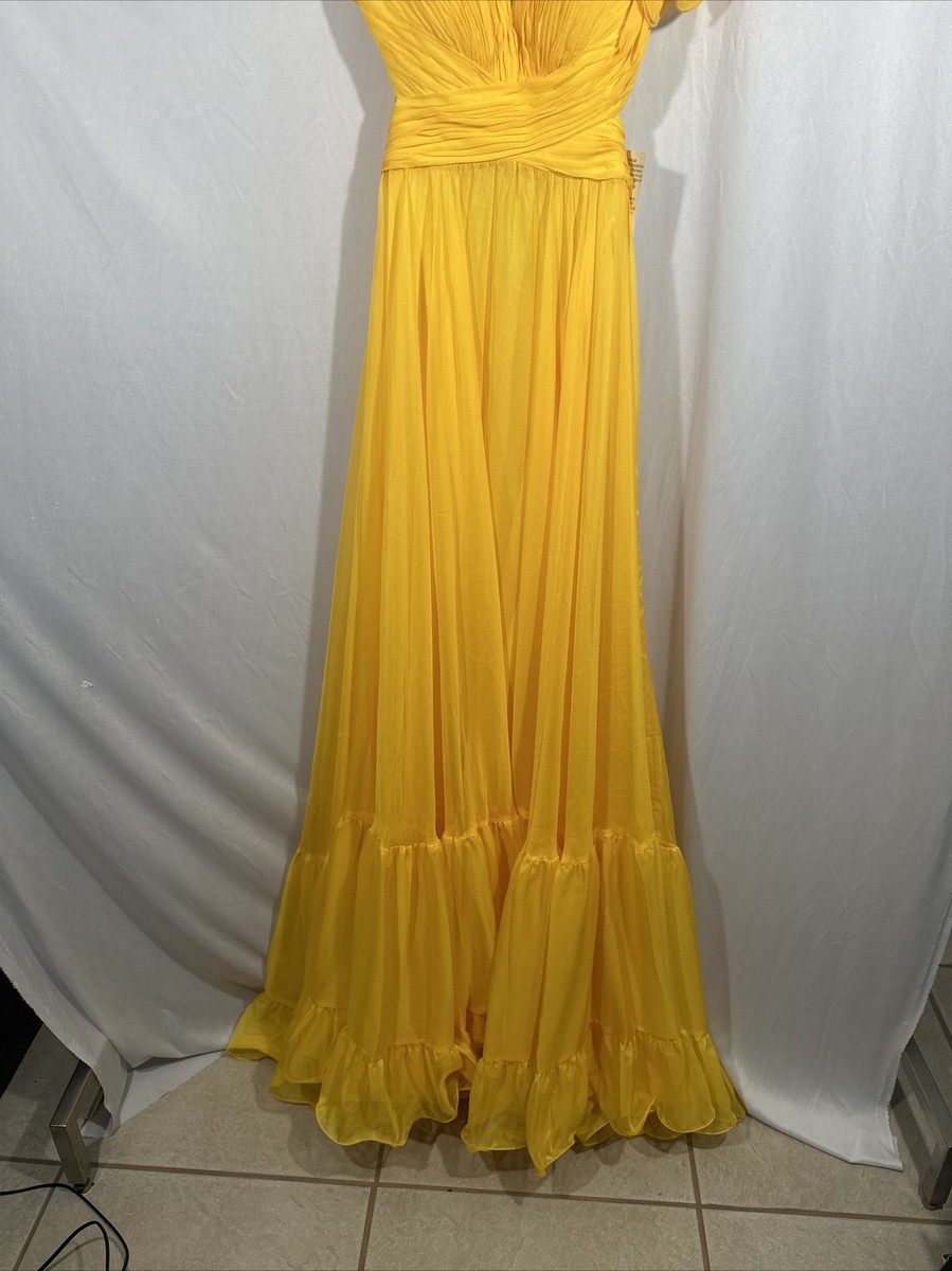 【Mac Duggal】シフォン ノースリーブ ラッフル ミディドレス Mac Duggal】シフォン ノースリーブ ラッフル ミディドレス NWT