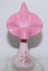 Fenton Rosalene Pulpit Vase Hand Painted Roses Signed by Artist & W.C Fenton