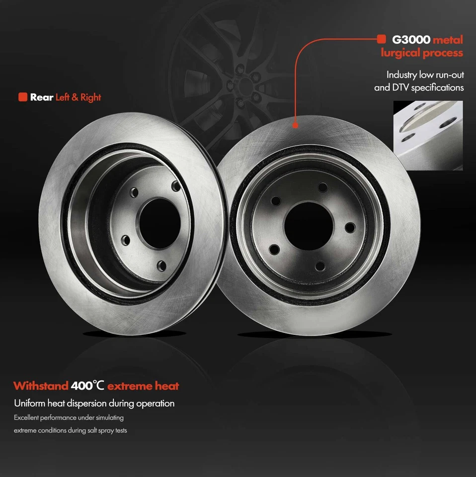 2x Rotores de freno de disco traseros para Chevrolet Blazer S10 GMC Jimmy Sonoma Isuzu Olds Foto 3 de 4