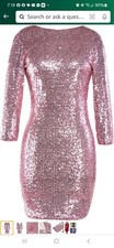 ibtom Castle Sexy Sparkle Glam Sequin Evening Club V-Back Dress Medium Short NWT