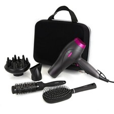 Image of Carmen C81072 Neon 2000W Hair Dryer Styling Set KERATIN-INFUSED Graphite/Pink