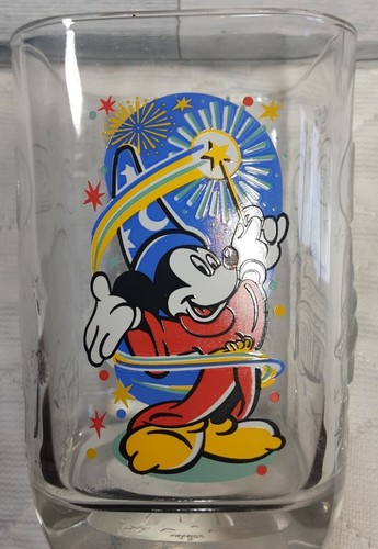McDonald's Mickey Mouse Epcot Set of 4 Square Glass 2000 Walt Disney World VTG - Picture 3 of 8