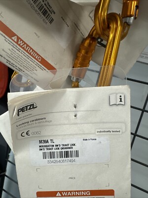 Petzl M39A TL Carabiner, Triact-Lock, 3'' Length, Aluminum, Orange