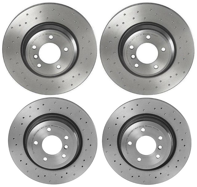 Brembo Xtra Front Rear Coated Drilled Brake Disc Rotors Kit For BMW E90