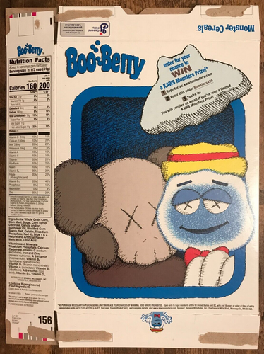 EMPTY Boo Berry KAWS Monsters Cereal Box Halloween Monster Cereals GM ...