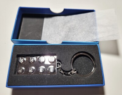 LEGO 5006330 VIP Chrome Silver Metal x Brick Plate Key Chain