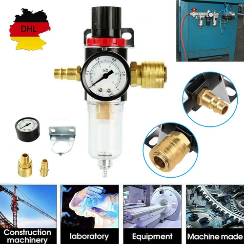1/4" Druckluft Filter Wasserabscheider Druckminderer Ölabscheider Für Kompressor - Bild 2 von 11