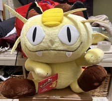 Vintage 1999 POKEMON 16  Meowth Jumbo Plush Hasbro New with Tags Rare