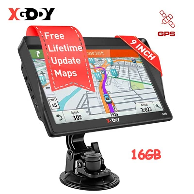 XGODY 9'' Zoll 16G Auto Navigationsgerät für LKW PKW BUS GPS Navi Navigation POI